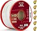 Produktbild LOKMANN 50m Reines-Kupfer 135dB 5-Fach geschirmt Koaxialkabel Koax Sat Kabel Antennenkabel TV Cable Satellitenkabel Full HD, UHD, 4K, 8K + 10 F-Stecker