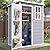 VONZOY Outdoor Resin Storage Shed, 5x3FT Plastic Storage Sheds with Floor, Lockable Door, Window, Waterproof Tool Sheds & Outdoor Storage Outside for Bike, Garbage Can,Garden, Grey White