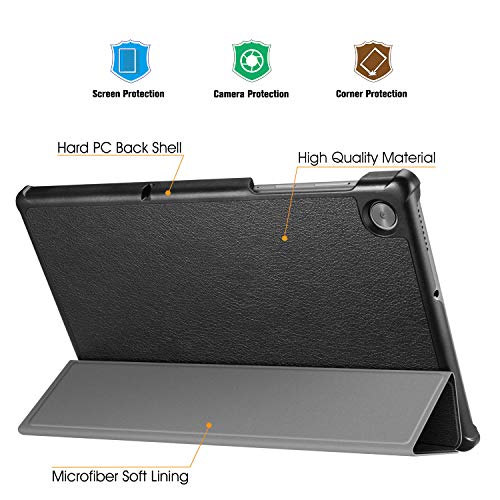 Casebot Case For Lenovo Tab M10 Plus 10.3", Lightweight Slim Shell Stand Cover With Auto Sleep/Wake For Lenovo Tab M10 Plus (2020 2Nd Gen) Tb-X606F / Tb-X606X 10.3" Fhd Android Tablet, Black #TOP3