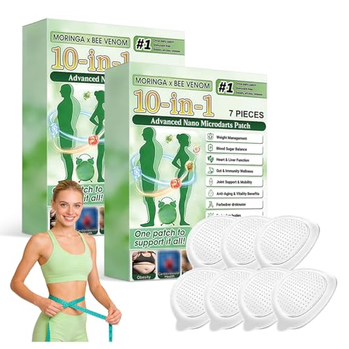 elesysy Moringa 10-in-1 Advanced Nano Microdarts Patch Moringa Patches - 7 tablets/box Natural Skin Patches for Women and Men - Gentle Formula for All Skin (2 PCS 2 Boxes)