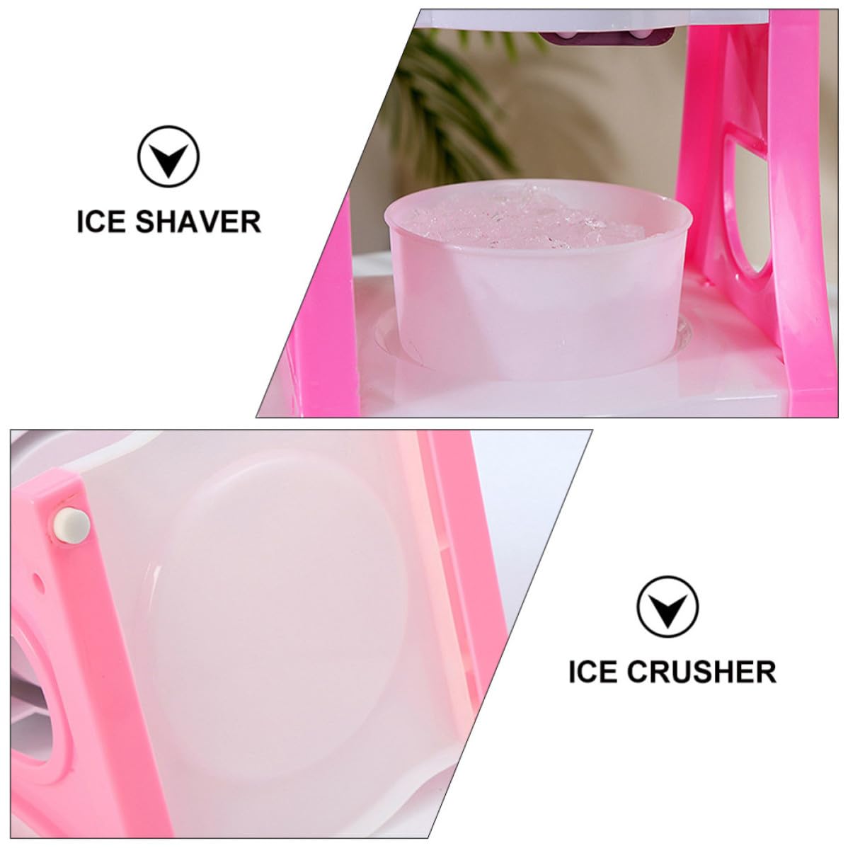 ifundom Handbetriebener Haushalts Eiscrusher Kompakt und Praktisch aus Abs und Edelstahl mit Kurbel für Selbstgemacht Dessertzubereitung für Zuhause und Party