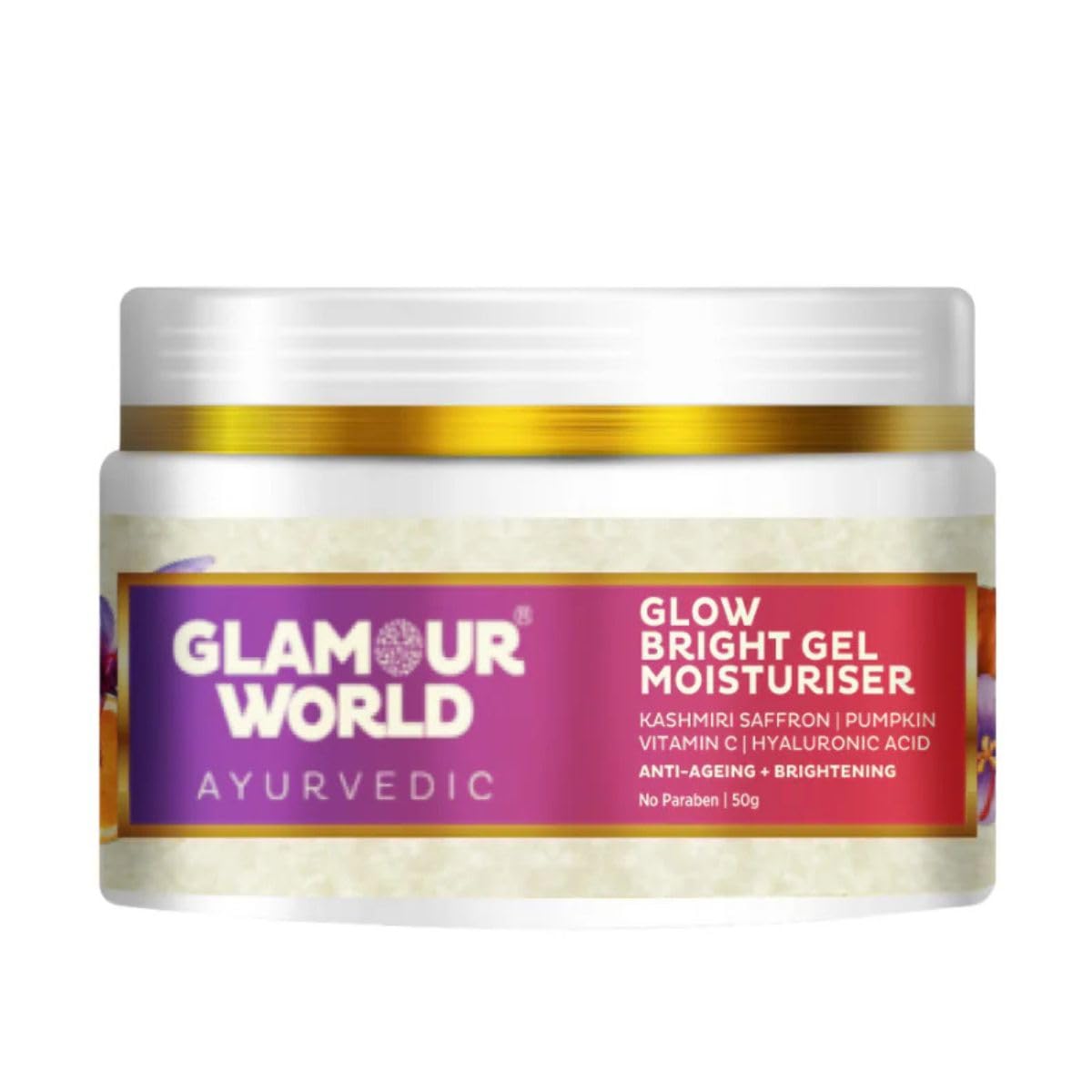 Glamour World Ayurvedic Glow Bright Gel Moisturiser | Dark spots, Pigmentation, Lack of firmness, Dryness, Dull skin-image-26