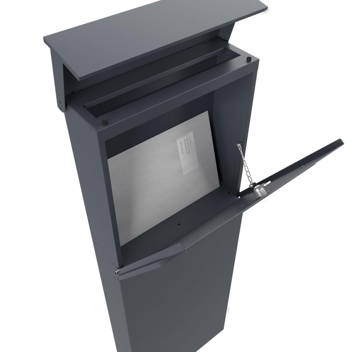 Standbriefkasten LESSING Edition mit Zeitungsfach - Design Elegance 1 (RAL 7016 anthrazitgrau)