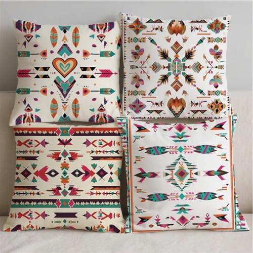 Housse de coussin 80x80cm fermeture eclair invisible pour lin lot de 4
