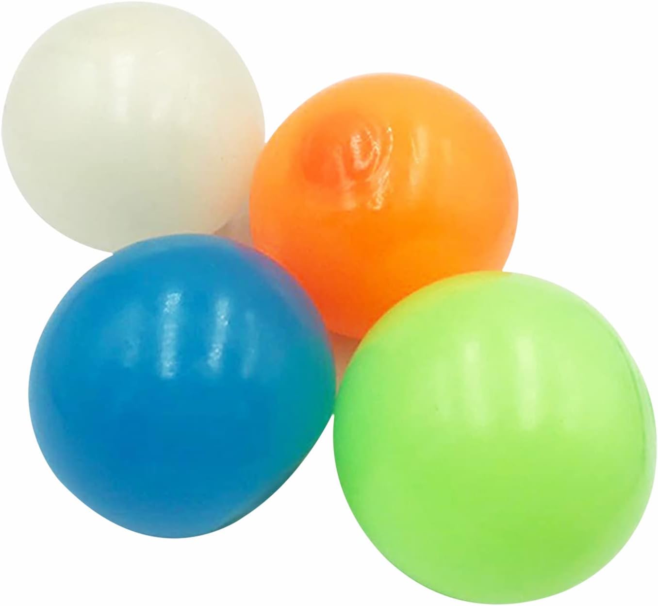 Joleritc 4Pcs Stick Wall Balls Sticky Target Ball Fluorescent Ceiling Ball -stress Decompression Toy