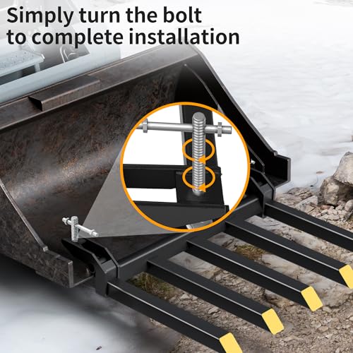 Image of YINTATECH 48 inch Clamp on Debris Forks 2500 lbs Loader Bucket Fork