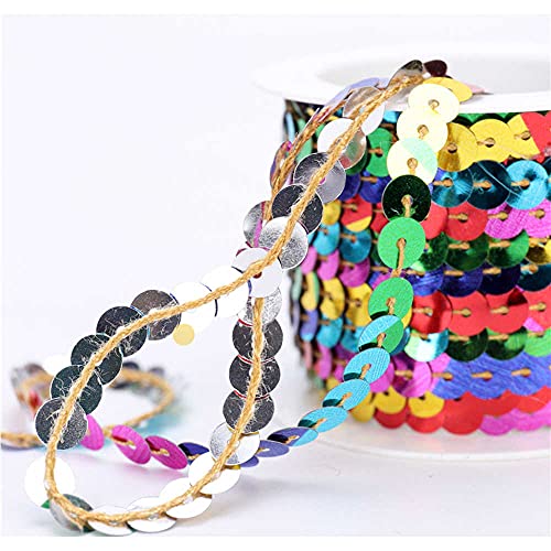 GIVBRO Ficelle de jute avec paillettes en chanvre pour fleuriste, jardinage, décoration de la maison, accessoires de bricolage, 5 m