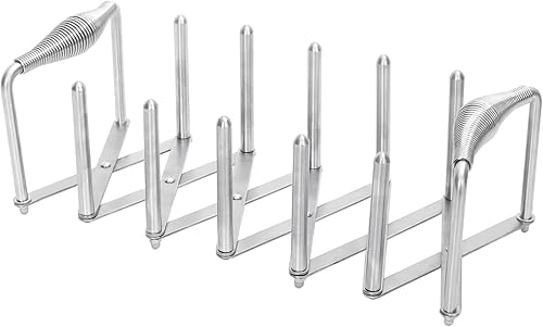 Soporte para costillas asadas para parrilla Kamado Joe Junior, estante telescópico de acero inoxidable para costillas con capacidad para hasta 6