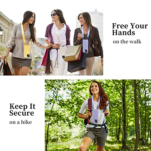 Image of Compatible with iPhone 14 Case with Lanyard Crossbody iPhone Case with Strap Adjustable Shockproof Drop Protection Silicone Phone Cover for iPhone 14 6.1'' Lavender Purple