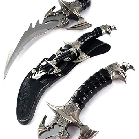 Ace Martial Arts Supply Draco Twin Fantasy Dagger Set, Silver Cover