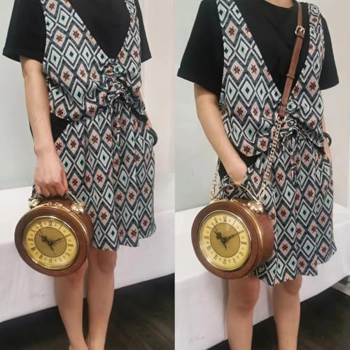 Image of Women PVC Clock Shaped Handbag Crossbody Shoulder Bag Clock Purse