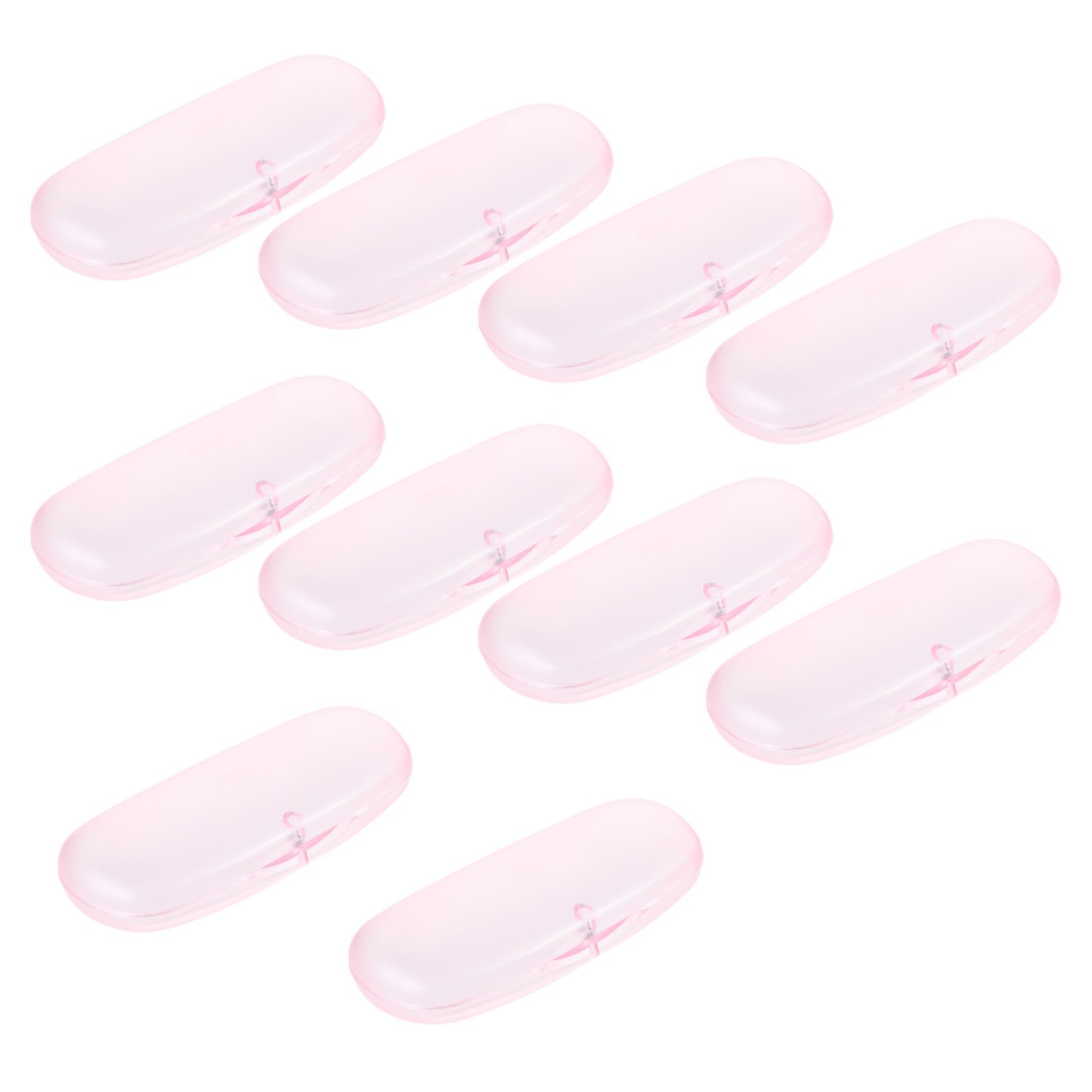 10 Stück Brillenetui aus Pvc Matt Transparent 15,2x6,5x3,6cm Hartschalen Aufbewahrungsbox für Brillen und Sonnenbrillen Stoßfest für Reise und Arbeitsplatz Rosa