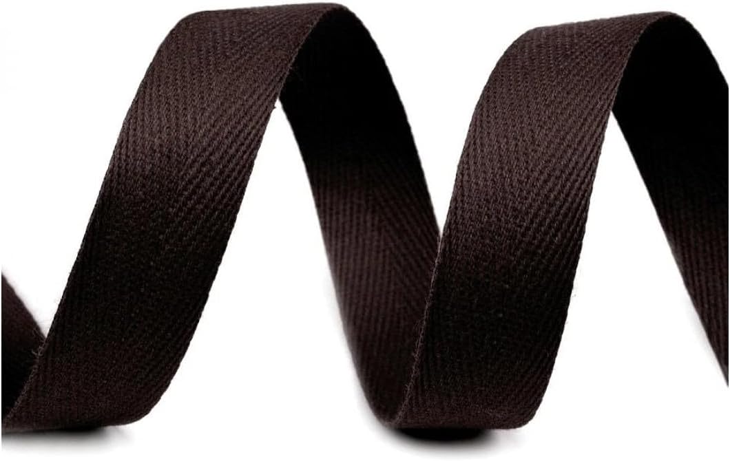 cyclingcolors Twill Tape Bias Binding Cotton Webbing Herringbone Ribbon Width 14 mm x Length 50 m Brown