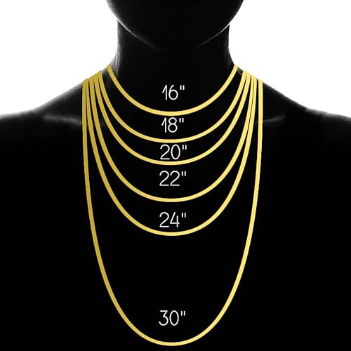 Miniatura 8 de ORENTINI 18K Gold or 925 Sterling Plated 6MM Flat Cuban Style Necklace Chain with Gift Box for Men and Woman, Boys and Girls