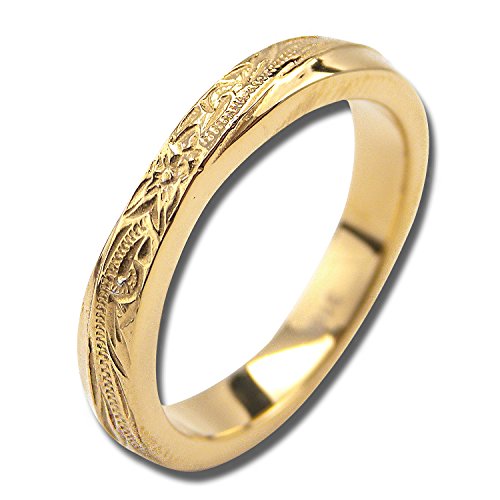 (アロハロカヒ)Aloha lokahi ハワイアンジュエリー リング サージカルステンレス クロス スクロール プルメリア イエローゴールド 5号