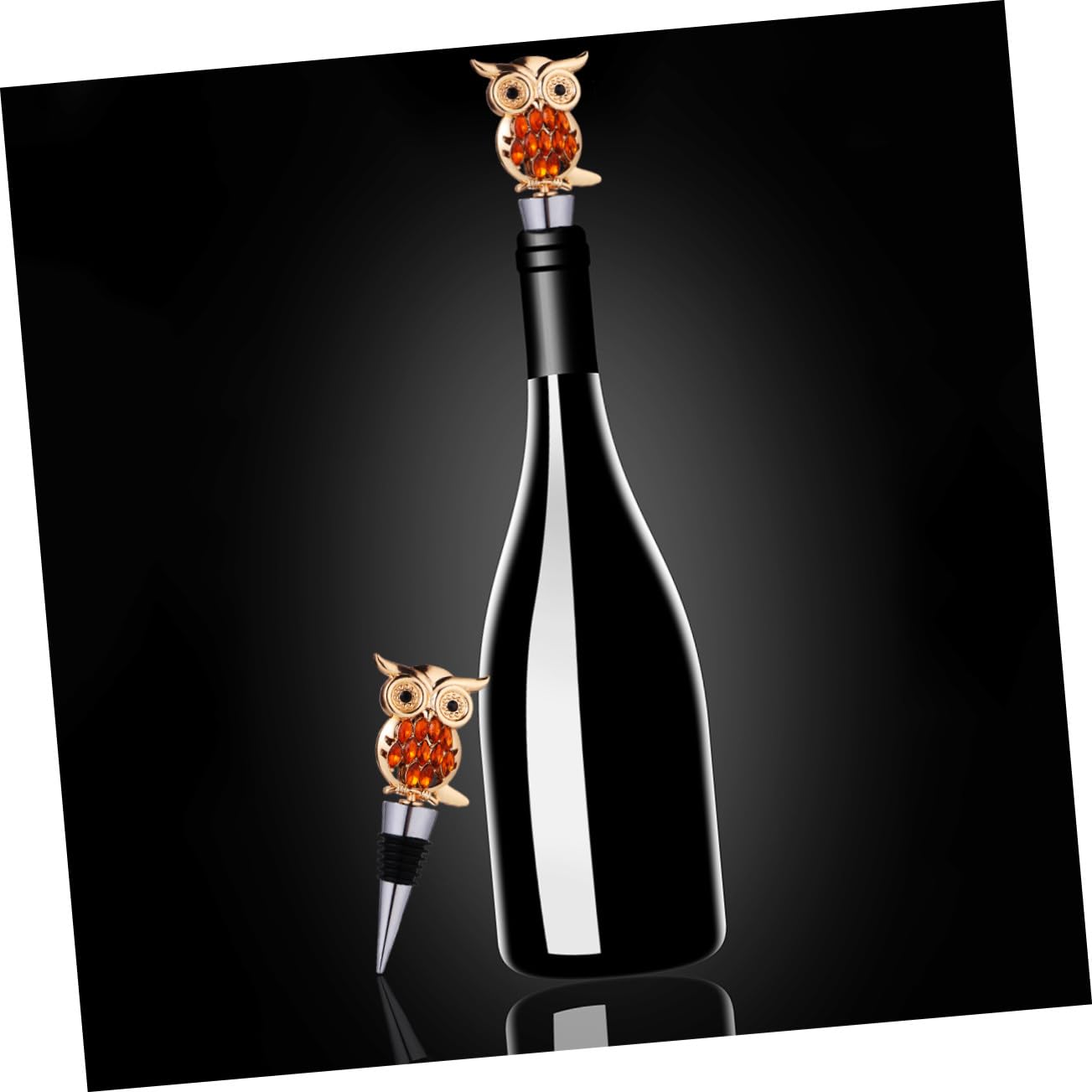 Gatuida Bouchon à Vin en Alliage Zinc Forme Hibou Doré Réutilisable Prise à Vin Domestique Bière la Cuisine