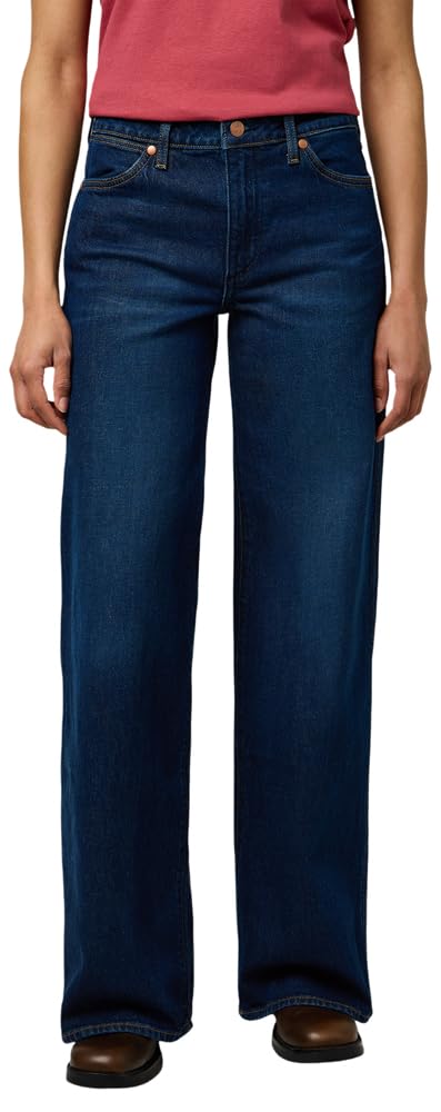 Wrangler Women's World Wide Wide Leg Jeans, Whirlpool, 32W x 32L