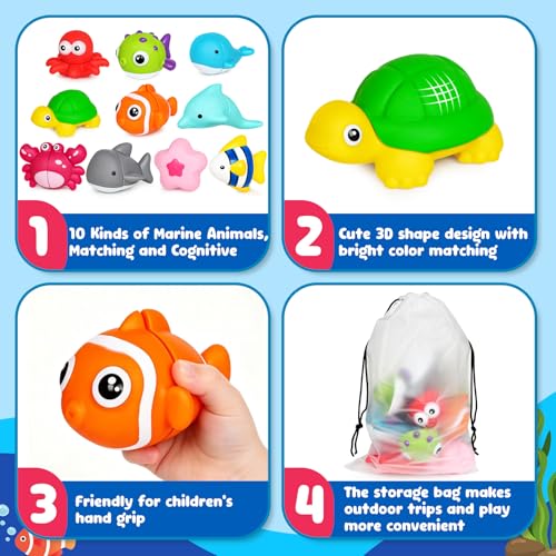 Image of Montessori Toddler Learning Toys for Boys Girls Ages 1 2 3 Year Old,Fun Little People Ocean Animals Figures Sorting Matching Sensory Toy Gift for Birthday Easter Christmas