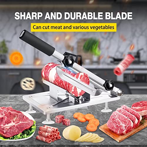 Manual Frozen Meat Slicer Meat Cutter Upgraded Stainless Steel Meat Cleavers Beef Mutton Roll Slicing Machine Vegetable Meat Slicer For Home Cooking Hotpot Shabu #TOP2