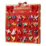 Kalender mit Weihnachtsvogel-Ornamenten – Dekorationen aus Acryl, 2D, 24 Tage, Weihnachts-Countdown-Ornamente – für Partys, Haus, Büro, Auto, Schule, Wohnung, Garten