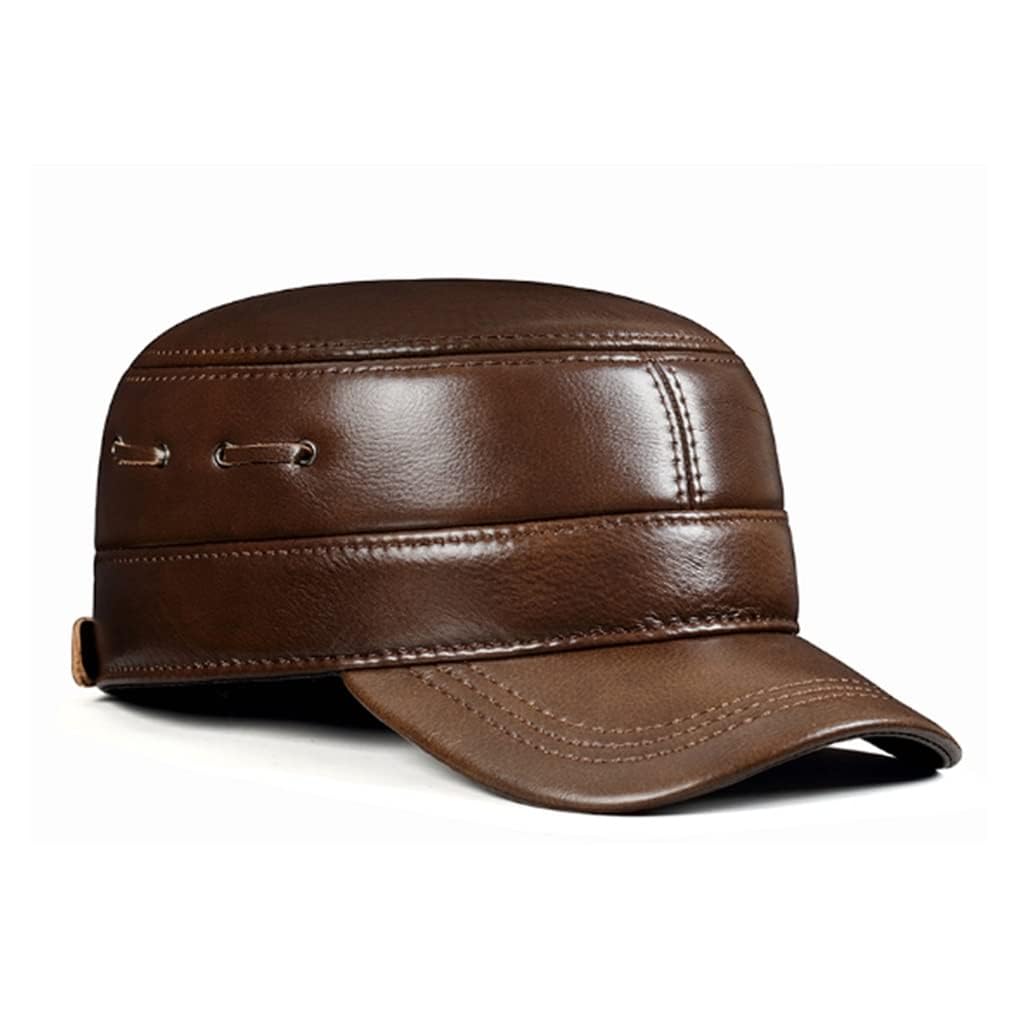 Cappelli Cappello Berretto Sportivo Invernale Uomo Berretto da Baseball in Pelle Uomo Casual in Pelle Caldo 56-60 Regolabile,Argento-L 55 56cm,Argento-L 55 56cm
