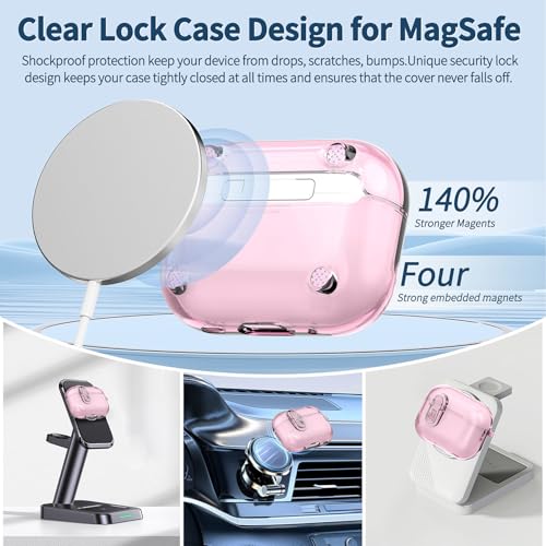 Image of OTOPO for Airpods Pro 2 /1 Case Clear with Lock Cleaning Kit, Soft TPU Transparent AirPods Pro 2nd Generation Protective Cover Skin Women Men for Apple Airpods Pro 2023 /2022 /2019 Charging Case