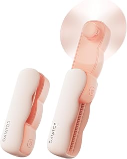 Gaiatop Portable Handheld Fan, Cute Clouds Mini Slide Fan, 3 Speed USB Rechargeable Small Hand Fan, Lash Makeup Pocket Personal Fan, Beach/Travel Essentials Summer Cooling Gifts for Women Girls Pink