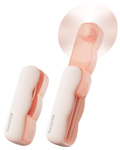 Gaiatop Portable Handheld Fan, Cute Clouds Mini Slide Fan, 3 Speed USB Rechargeable Small Hand Fan, Lash Makeup Pocket Personal Fan, Beach/Travel Essentials Summer Cooling Gifts for Women Girls Pink