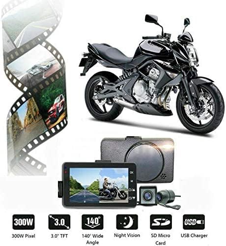 Unifizz Camera Front and Rear Camera Waterproof Dual Video Recorder for HD 1080p with IP68