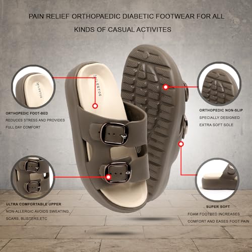Image of RADIANCE Women Buckle Sandals with Super Soft Insole | Ergonomic Footbed | Lightweight | Skin-Friendly | Cushioned Sole | Trusted by Doctors l Latest, Stylish and Trendy Slip-Ons for Girls and Ladies