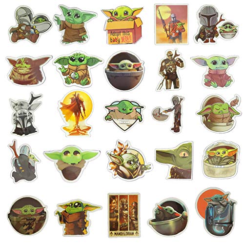 Baby_Yoda Stickers[50Pcs] Vinyl Waterproof Stickers For Laptop, Hydro Flask Water Bottle Car Cup Computer Guitar Skateboard Luggage Bike Bumper, Kid Gift (Baby_Yoda-50Pcs) #TOP1