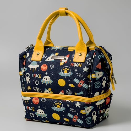 Image of StarAndDaisy Travel Diaper Bag for Mothers - Stylish Handcrafted Bag with Insulated Compartment, Multiple Pockets & 12L Enhanced Capacity for Newborn Essentials - Space Print