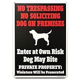 Beware of Dog Sign 10x14 inch - Ready to Hang - Flexible Plastic Sorfeo Signs - No Trespassing, No...