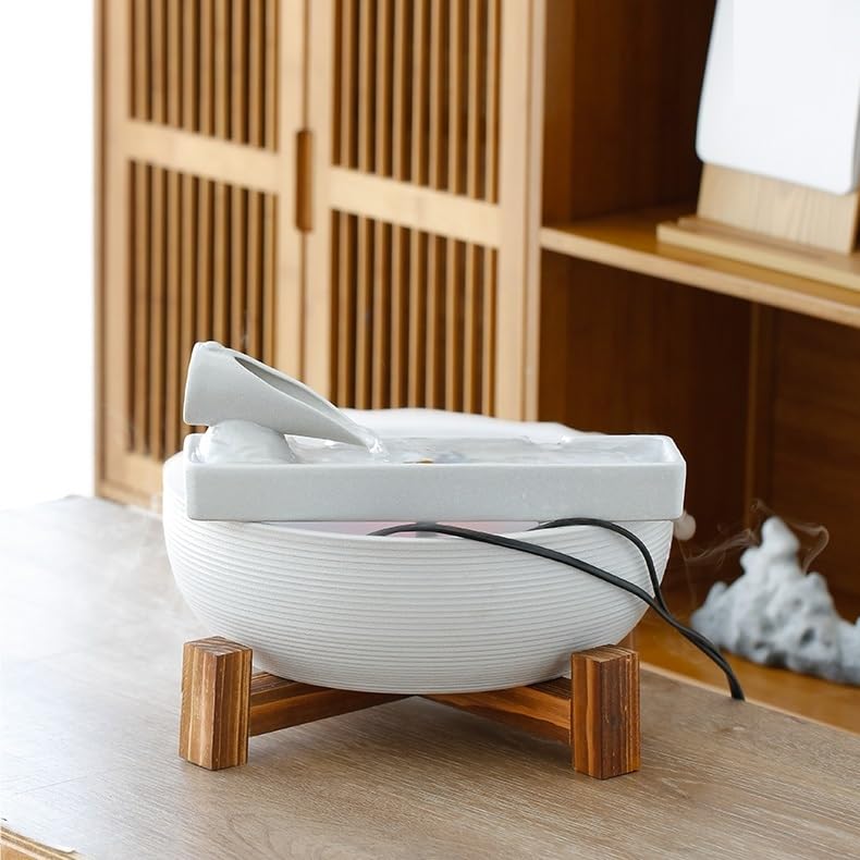 Fuente de Cascada de Mesa Fuente de sobremesa China Sencilla, Adornos Agua for Escritorio, Fuente, humidificador, Sala Estar, Mesa té, Decoraciones Oficina