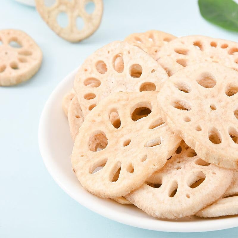 Miniatura 6 de La raíz de loto deshidratada crujiente es vegetal seca raíz de loto no frita seca 7.05 oz (7.05 oz.) Rodajas secas de raíz de loto