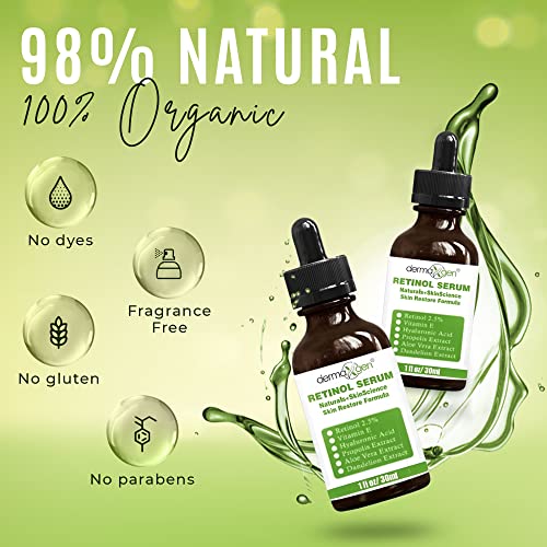 Dermaxgen Retinol Serum - Pure Organic Anti Aging, Anti Wrinkle Face Wrinkles | Renewing And Restore With Hyaluronic Acid, 1 Fl Oz #TOP18