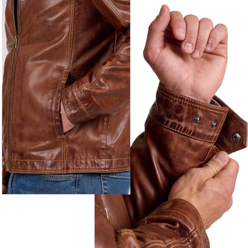 Polo Collar Premium Leather Jacket Men - Classic Style Everyday Wear Real Lambskin Mens Leather Jackets3