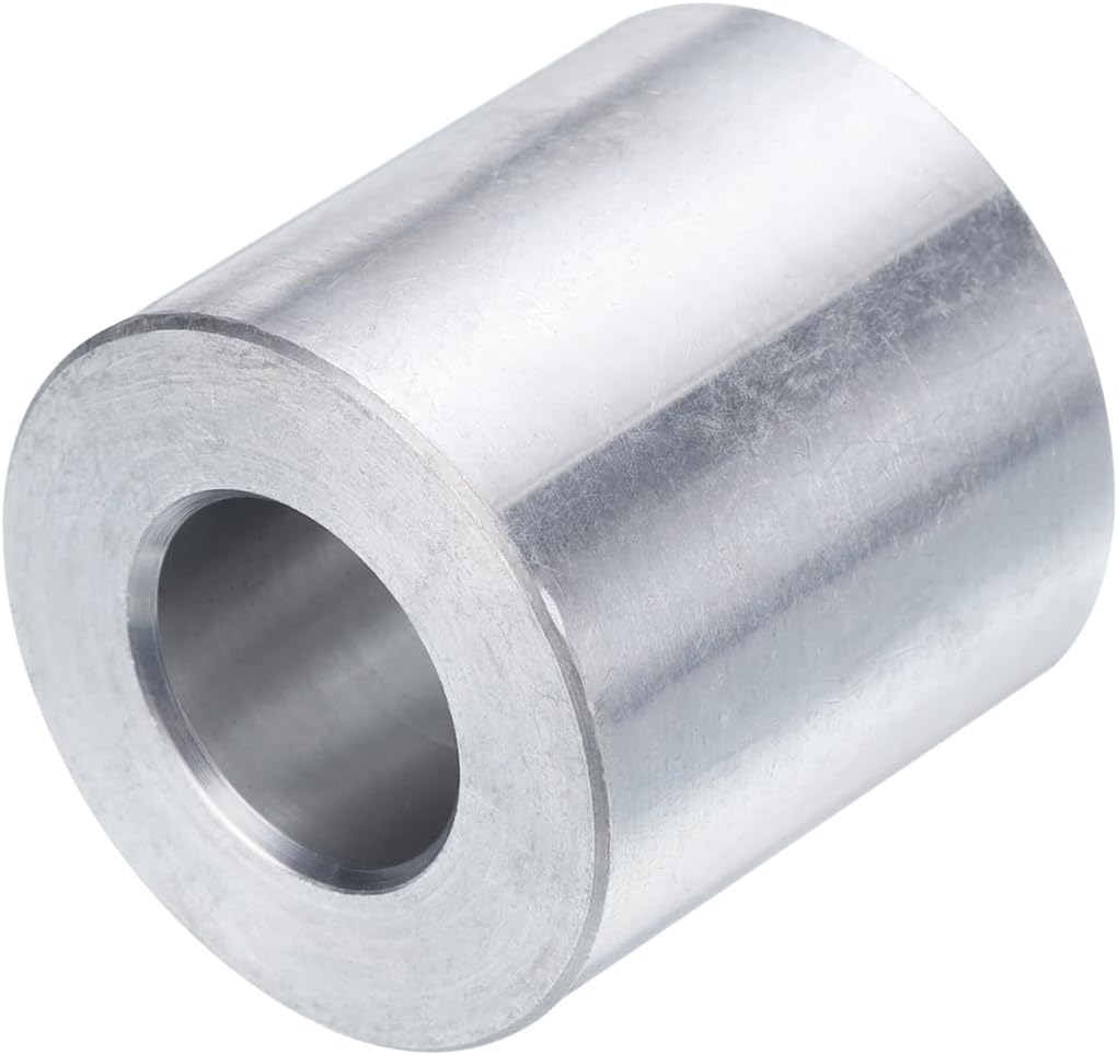 uxcell 4pcs Aluminum Spacer 1/2" Bore x 1" OD x 1" Length Screw Standoff Bushing Plain Finish Round Metal Spacer for 1/2 ID Screws Bolts and Rods (Pack of 2)