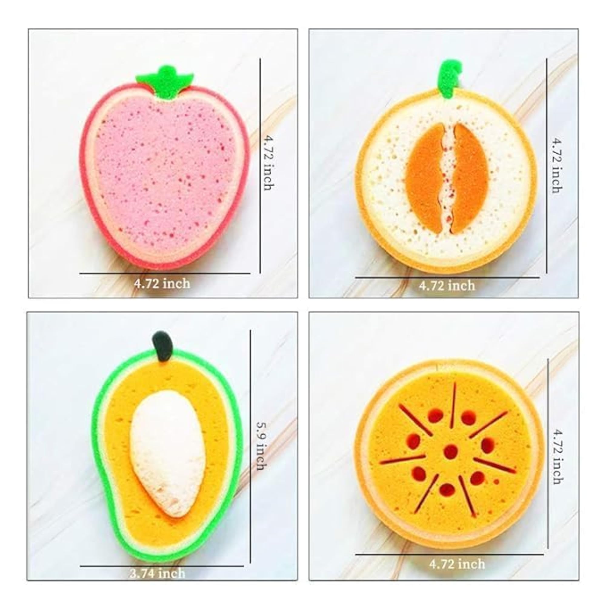 Fruit Shape Sponge Loofah Bath Scrub Pack of 2