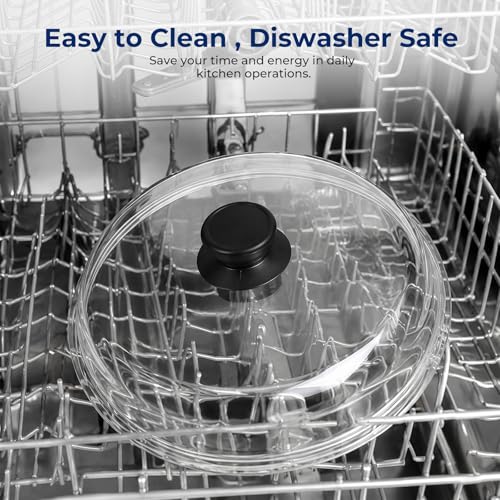 Image of Microwave Splatter Cover,10.7 In Round High Borosilicate Glass Microwave Cover for Food with Heat-Resistant Handle,Durable Splatter Covers Lids for Oven Plates,Pots & Pans,Dishwasher Safe
