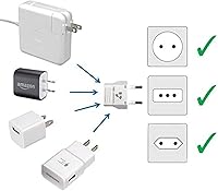 Vista 3 de Adaptador de corriente de viaje de Estados Unidos a Noruega para conectar enchufes eléctricos de América del Norte a enchufes noruegos