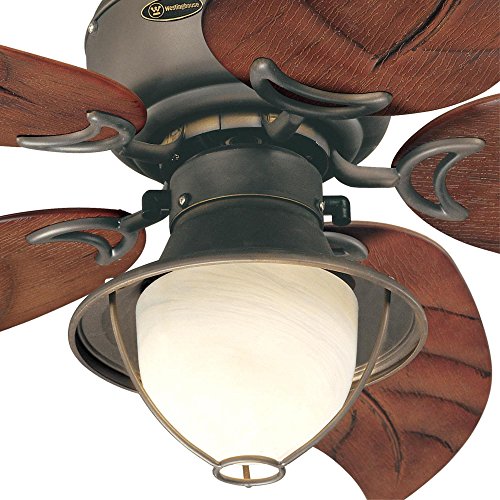 Westinghouse 7861920 Oasis Single-Light 48-Inch Five-Blade Indoor/Outdoor Ceiling Fan, Oil Rubbed Bronze with Yellow Alabaster Glass - Image 3