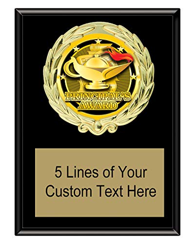 Express Medals 5x7 Black Color Principal Award Plaque with Engraved Plate