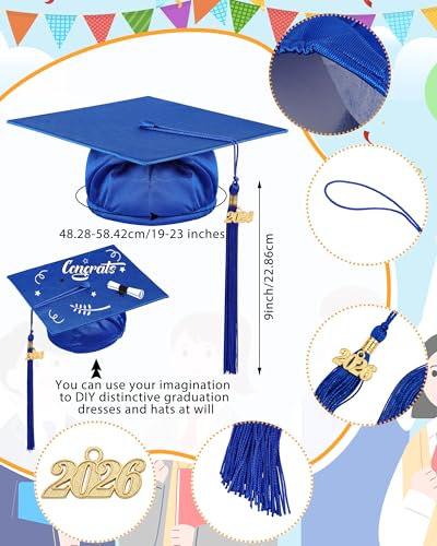 Image of Xuhal 6 Set Preschool Graduation Cap and Gown Set Kindergarten Grad Gowns Children Graduation Cap with 2026 Grad Tassel