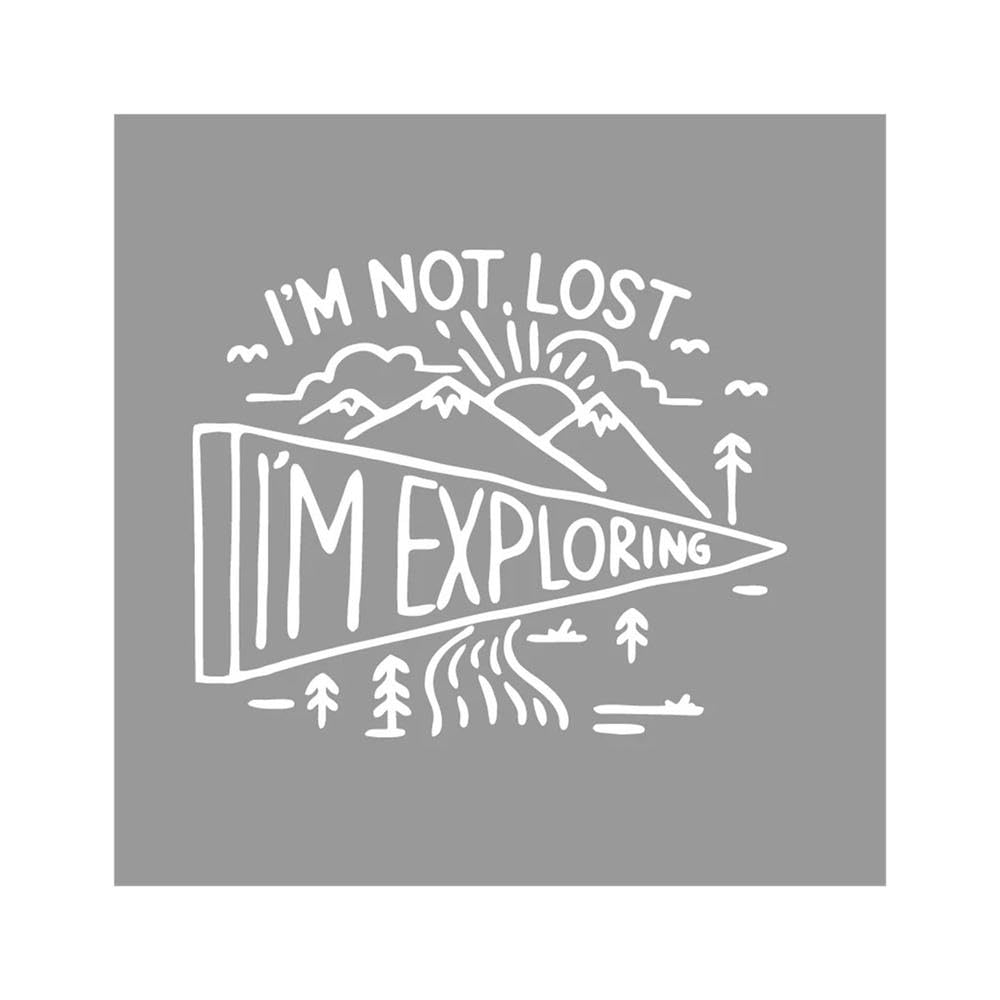 I'm Not Lost I'm Exploring Outdoor Camping Adventure Creative RV Off-Road Car Stickers(White,M)