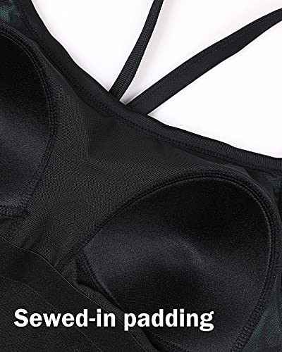 Image of beautyin Women's Colorblock Slimming One Piece Swimsuit Cross Back Bathing Suit