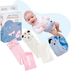 Kit Faixa Térmica para Cólica de Bebê com Ervas Naturais com 2 Bolsas de Ervas, Rosa