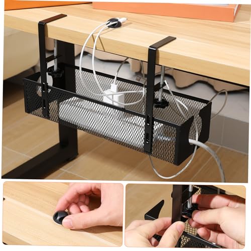 Organizador de Escritorio Accesorios Caja para Manejo de Cables Bajo Escritorio Soporte Resistente en Acero al Carbono miniatura 4