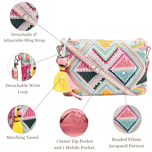 Image of Anekaant Boho Ethnic Cotton Jacquard Sling Bag