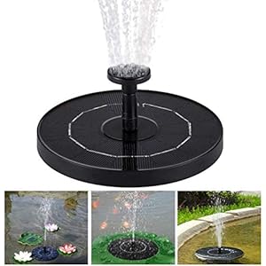 Lixada Fonteinpomp op zonne-energie, waterfontein, 1,0 W/1,5 W/2,7 W, 4 verschillende sproeikoppen, outdoor irrigatie…